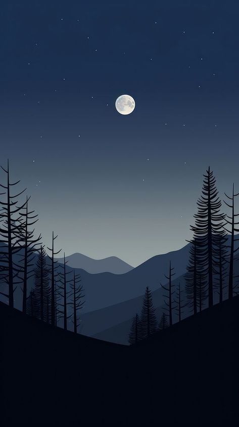 Dark nature astronomy outdoors night.  | premium image by rawpixel.com / Busbus Lofi Wallpaper Iphone, Mountain Iphone Wallpaper, Dark Phone Wallpaper, Dark Iphone Wallpaper, Lofi Wallpaper, Iphone Wallpaper Dark, Wallpaper Iphone Dark, Night Illustration, Dark Nature