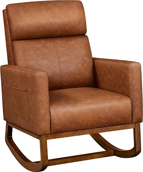 Leather Chair Nursery, Leather Rocking Chair Nursery, Recliner Rocking Chair, Leather Nursery Chair, Brown Leather Rocking Chair Nursery, Modern Glider Chair, Mid Century Modern Rocking Chair Nursery, Brown Leather Rocking Chair, Modern Rocking Chair Nursery