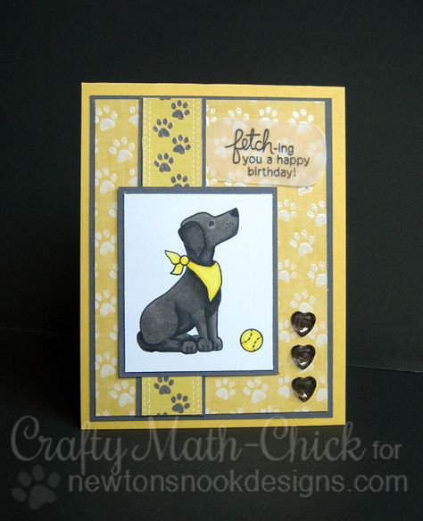 Labrador Dog Birthday Card by Crafty Math-Chick | Fetching Friendship Stamp set by Newton's Nook Designs Dog Cards Handmade, Dog Sympathy Card, Pet Sympathy Cards, Dog Sympathy, Dog Birthday Card, Pet Sympathy, Dog Cards, Cat Cards, Animal Cards