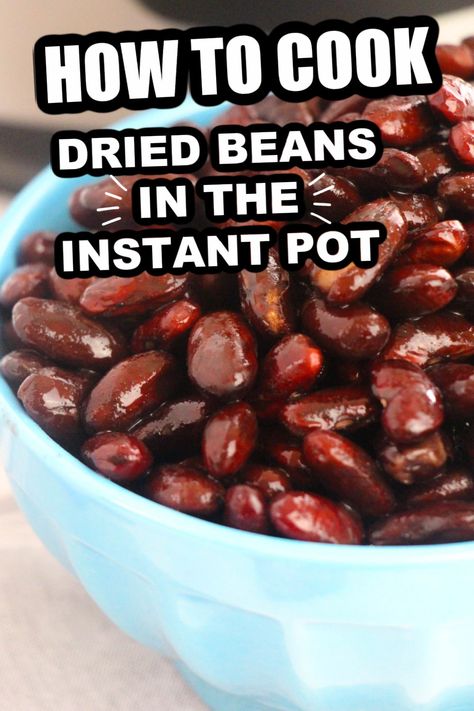 Learn how to make Instant Pot beans. Dry beans in Instant Pot are easy, delicious and affordable method. Save time, and enjoy soft beans. Pressure cooker beans are a great way to speed up the cooking time, while holding on to the incredible flavor. #beans #dried #drybeans #easy #cooktime #cookingtime #pressurecooker #instapot #instantpot Dry Beans In Instant Pot, Brown Beans Recipe, Beans Pressure Cooker, Beans In Instant Pot, Instant Pot Beans, Cheese Ziti, Cook Dried Beans, Pressure Cooker Beans, Pot Beans