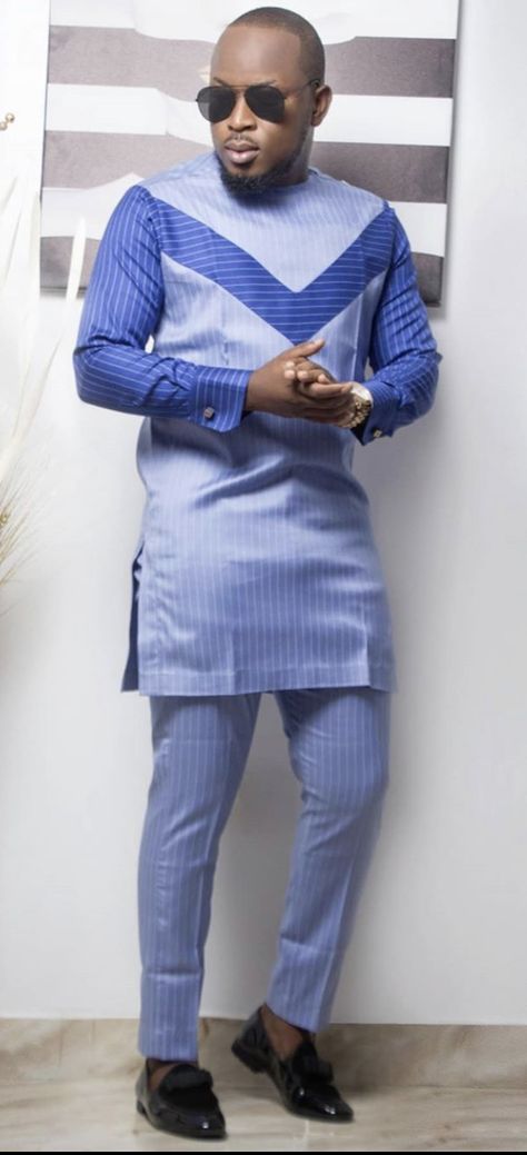 African Wear For Men, African Suit, Nigerian Men Fashion, African Wear Styles For Men, Blue Suit Men, Latest African Men Fashion, African Attire For Men, African Dresses Men, African Shirts For Men