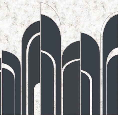 Art Deco - Deco Arches - Newmor Wallcoverings Art Deco Materials, Art Deco Desen, Art Deco Arches, Arch Art, Wood Feature Wall, Art Deco Arch, Wall Panel Design, Art Deco Interior Design, Panels Wall