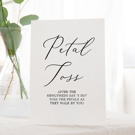 $13.67 | Delicate Black Calligraphy Wedding Petal Toss #elegant wedding petal toss exit, modern wedding reception signage, simple wedding ceremony sign, minimalist petal toss sign, whimsical petal confetti send off, romantic flower petal toss, classic chic script typography k200, neutral clean spring summer calligraphy, black and white pedestal sign, classy minimal fall winter contemporary Petal Toss Sign, Confetti Send Off, Simple Wedding Ceremony, Petal Toss Wedding, Summer Calligraphy, Wedding Ceremony Sign, Wedding Reception Signage, Gift Calligraphy, Romantic Minimalist