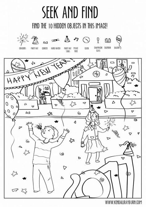 New Year’s Eve Printable | Seek & Find Happy New Year 2024 Worksheet, New Year’s Eve Coloring Pages, New Years Worksheets For Kids, New Year Worksheets For Kids, New Years Worksheets, New Year Worksheet, Bible Family Tree, Dna Worksheet, Christmas Printable Activities