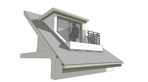 Room in a roof - dormer balcony 02 | Flickr - Photo Sharing! Dormer Balcony, Loft Conversion Balcony, Dormer Extension, Roof Balcony, Dormer Roof, Attic Loft, Shed Dormer, Attic Conversion, Roof Architecture