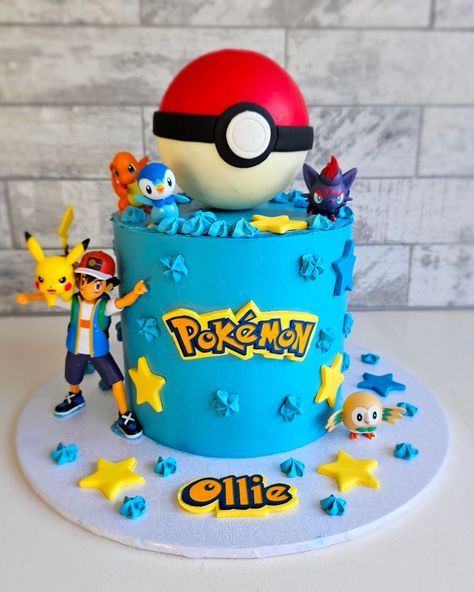 ⭐️ Pokemon cake ⭐️ Happy birthday Ollie! Yummy Lemon cake with vanilla buttercream and a handmade Pokeball on top. #custommade #cake #shastadaisybakes #customcakes #cakedecorating #pokemon #pokemoncake #pokemoncaketopper #pokeball #lemoncake #cakesofadelaide #adelaidecakeartist Pokémon Cakes, Pokemon Cakes, Pokeball Cake, Pokémon Cake, Pokemon Cake Topper, Pokemon Birthday Cake, Pokémon Party, Cake Happy Birthday, Shasta Daisy