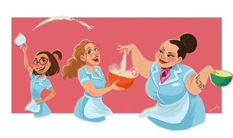 Waitress Musical Fanart, Waitress Fanart, Eating Poses, Broadway Fanart, Jessie Mueller, Musical Fanart, Waitress Musical, Musicals Funny, Musical Plays