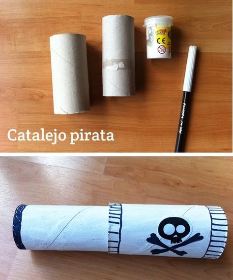 catalejo pirata Pirate Telescope, Pirate Unit, Pirate Activities, Pirate Crafts, Pirate Day, Toilet Paper Roll Crafts, Pirate Treasure, Paper Roll Crafts, Pirate Birthday