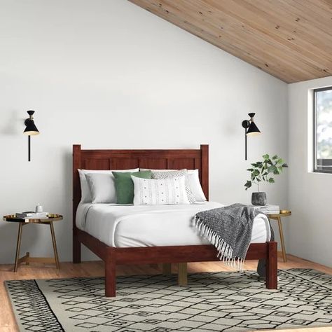 Birch Lane™ Aybel Solid Wood Standard Bed | Wayfair Wood Panel Bed, Solid Wood Platform Bed, Timeless Decor, Wood Platform Bed, Under Bed, Adjustable Beds, Murphy Bed, Beautiful Bedding, Panel Bed