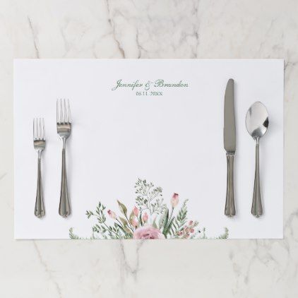 Wedding Plate Setting Paper Napkins, Disposable Wedding Placemats, Round Paper Placemats, Wedding Placemats Zazzle, Paper Placemats Ideas, Wedding Place Mats, Wedding Placemats Paper, Wedding Placemat, Floral Summer Wedding