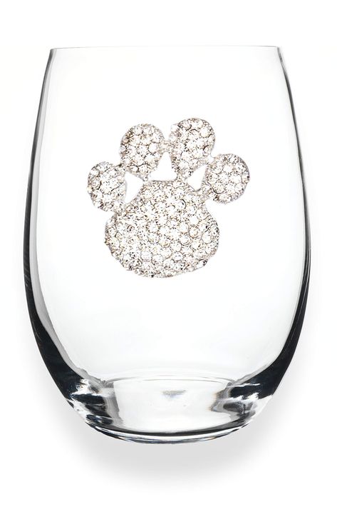 PRICES MAY VARY. A NEW BREED OF WINE GLASS - The Paw Print Wine Glass from The Queens’ Jewels features a delightful paw print created from clear, diamond-like rhinestones. It’s an ideal choice for pet enthusiasts who want to add a touch of elegance and playfulness to their wine experience. THE ORIGINAL JEWELED WINE GLASS FROM THE QUEENS’ JEWELS WILL DEFINITELY MAKE YOU THE CENTER OF ATTENTION - Whether it is an evening in with a glass of fine wine, wedding bridal shower or party. Be the standout Queens Jewels, Decorated Wine Glasses, Moments In Time, Wine Glass Crafts, Wine Wedding, Cool Gifts For Women, Wine Lover, Champagne Glasses, Fine Wine