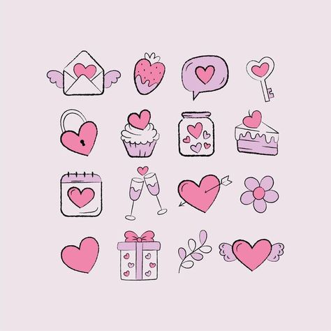 Valentine clipart | Premium Vector #Freepik #vector Valentine Icon, Valentine Vector, Valentine Clipart, Beautiful Stickers, Love Stickers, Sticker Sheets, Premium Vector, Graphic Resources, Clip Art