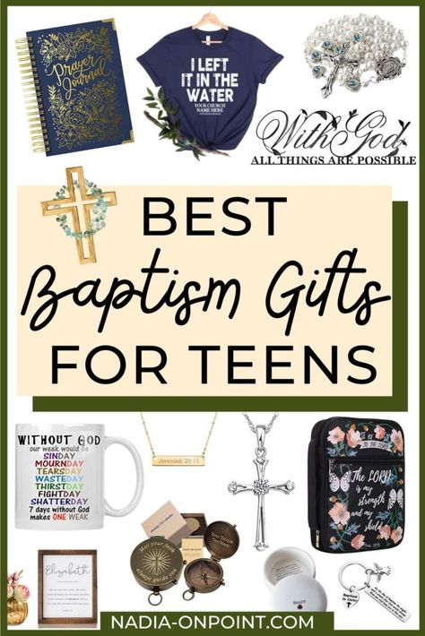 Baptism Gift Ideas Teen Girl, Gifts For Confirmation, Baptism Gifts For Teenage Boys, Baptism Gifts For Girl, Christian Gifts For Teens, Gifts For Baptism Girl, Baptism Gift Ideas Girl, Baptism Gifts For Teenage Girl, Christian Gifts For Men