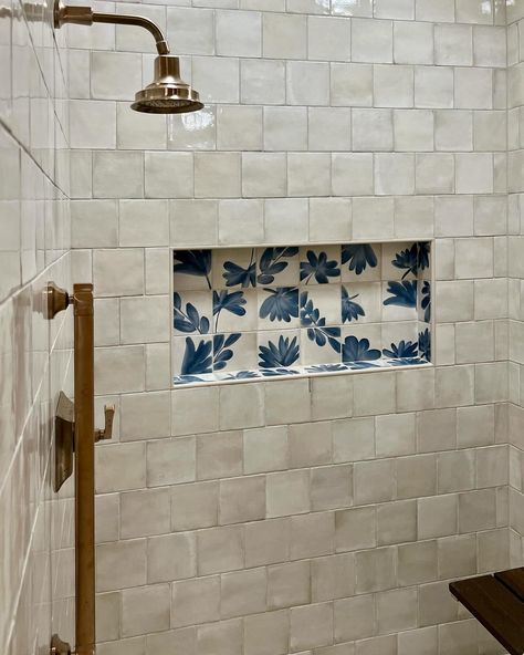 Unique Shower Tile Designs: 38 Inspirational Ideas for Your Bathroom - placeideal.com Blue Tiled Shower Ideas Walk In, Unique Tile Shower Ideas, Unique Bathroom Tile Ideas, Unique Shower Tile Ideas, Italian Tile Bathroom, Fun Shower Tile, Elegant Master Bathrooms Luxury, Pattern Tile Bathroom, Rustic Tile Shower Ideas