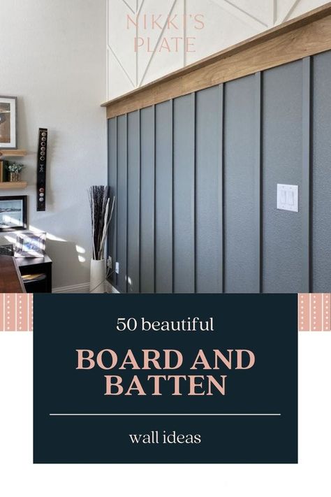 +75 Board and Batten Wall Decor Ideas for Home (Inspo & Tuto) Board And Batten Vs Wainscoting, Half Batten Board Walls, Small Board And Batten Wall, Board And Batten Wainscoting Ideas, Wall Dimension Ideas, Wall Board And Batten Ideas, Laundry Room Board And Batten Wall, Board And Batten Wall With Picture Ledge, Board And Batten With Wood Trim