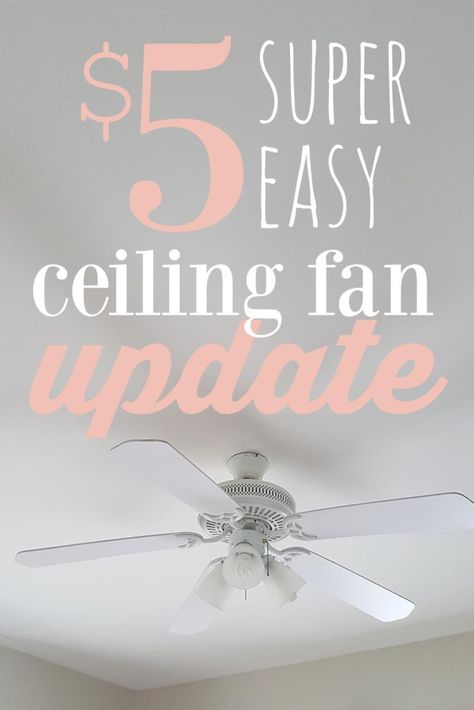 $5 ceiling fan update Ceiling Update, Ceiling Fan Upgrade, Ceiling Fan Alternative, Ceiling Fan Diy, Ceiling Fan Update, Ceiling Fan Direction, Lighting Makeover, Ceiling Fan Makeover, Ceiling Decorations