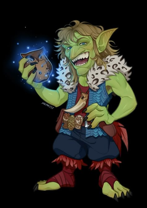 Kremy Lecroux Dnd, Once Upon A Witchlight Dnd Fanart, Legends Of Avantris, Goblin Druid, D D Funny, Goblin Art, Dnd Races, Dnd Funny, The Goblin