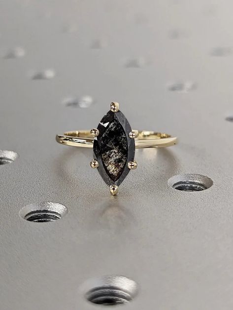 MAIN STONE
Type: Natural Salt and Pepper Diamond
Cut: Marquise
Color: Dark / Grey / Icy

#1 #Carat #Marquise #Engagement #Ring #Marquise #Salt #and #Pepper #Diamond #Solitaire #Engagement #Ring #Wedding #Ring #Anniversary #Ring #14K #Yellow #Gold #14k #white #gold #ring #diamond #ring #engagement #ring #marquise #engagement #marquise #ring #marquise #solitaire #promise #ring #solitaire #ring #unique #engagement #vintage #ring #wedding #ring #salt #and #pepper #ring #dainty #wedding #band 1 Carat Marquise Engagement Ring, Black Stone Ring Engagement, Marquise Wedding Ring, Engagement Ring Types, Black Zirconium Ring, Marquise Engagement Ring, Engagement Ring Marquise, Cute Engagement Rings, Ring Marquise