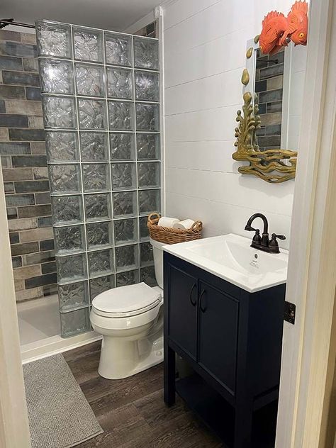 Bathroom Remodeling Contractors Cleveland Ohio - Innovate Building Solutions Glass Block Shower Wall, Glass Block Shower, Showers Without Doors, Tub To Shower Conversion, Small Bathroom Renovations, Window In Shower, Bathroom Shower Design, Shower Glass, Shower Designs