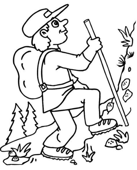 High-quality Climbing In The Mountains Coloring Page To Print For Free - Free Great Mountain Scenery Coloring Pages Printable Summer Coloring Sheets, Bat Coloring Pages, Camping Coloring Pages, Scooby Snacks, Mountain Pictures, Summer Coloring Pages, Free Coloring Sheets, Clipart Black And White, Camping Crafts