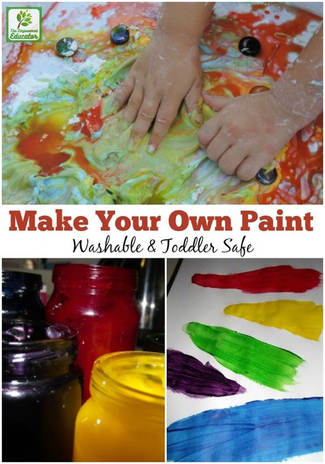 Make Your Own Paint, Stained Clothes, Toddler Painting, Homemade Paint, Montessori Art, Toddler Ideas, Start Painting, Painting Activities, Baby Painting