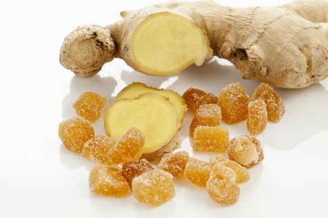 If you don't like jarred crystallized ginger, here's a recipe for a homemade version that you can tweak to fit your dietary needs. Crystalized Ginger Recipe, Home Remedies For Nausea, Ginger Recipe, Crystallized Ginger, Remedies For Nausea, Protein Nutrition, Clam Recipes, Candied Ginger, Ginger Recipes