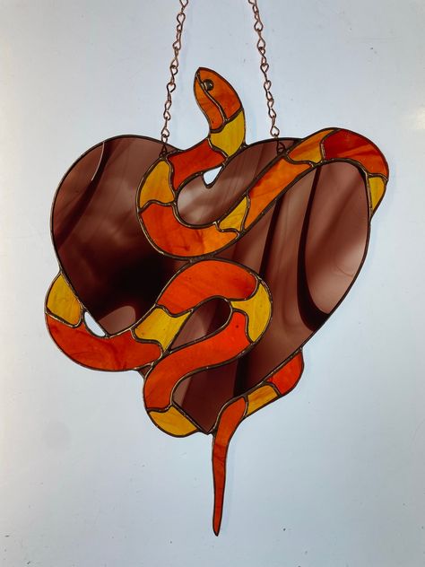 Stained Glass Snake, Snake Lovers, Custom Mosaic, Stained Glass Crafts, Stained Glass Designs, Stained Glass Projects, Digital Files, Glass Crafts, Glass Design