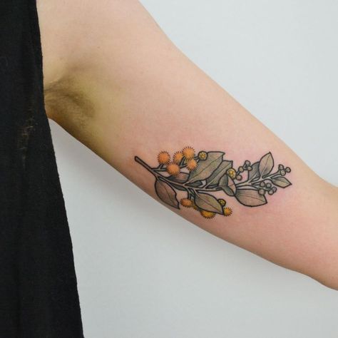 Golden Wattle Tattoo, Australian Flowers Tattoo, Wattle Tattoo, Acacia Tattoo, Lisa Tattoo, Australia Tattoo, Le Tattoo, Golden Wattle, Melbourne Tattoo