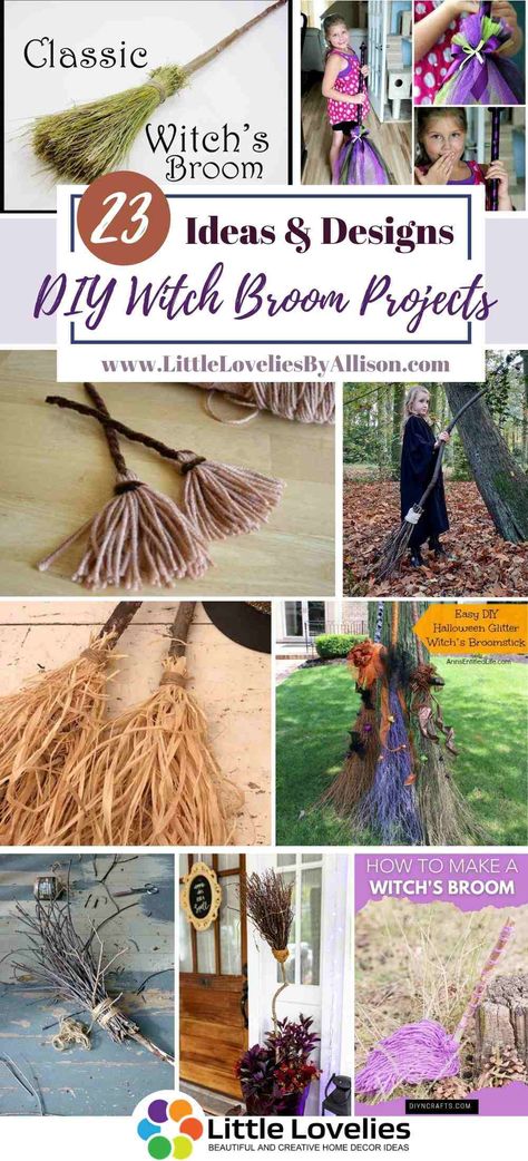 Witchy Broom Diy, Corn Broom Diy, Witches Besom Diy, Diy Besom How To Make, How To Make Brooms, Diy Dollar Tree Witches Broom, How To Make A Broomstick, How To Make A Besom Broom, Broom Making Party