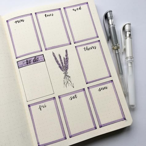 Bullet Journal Weekly Planner Ideas, Journal Weekly Planner, Week Bullet Journal Layout, Weekly Layout Bullet Journal, One Page Weekly Bullet Journal Layout, Bullet Journal Weekly Spread One Page, Bullet Journal Ideas Weekly Layout, Simple Weekly Bullet Journal Layout, Journal Designs Layout