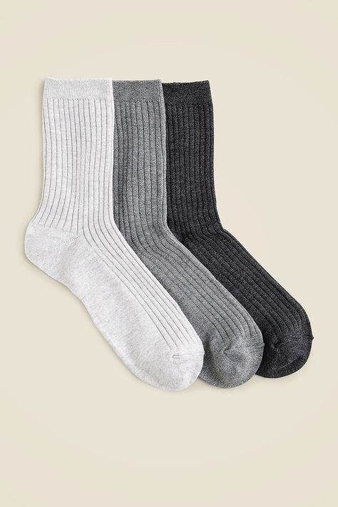 An everyday essential. Our famous ribbed cotton trouser socks are comfortable and built to last—to the point that we've been known to buy multiples. Latest Summer Fashion, Hair Wrap Scarf, Trouser Socks, Sock Packs, Mens Chinos, Linen Shop, Jcrew Women, Boot Socks, Socks And Tights