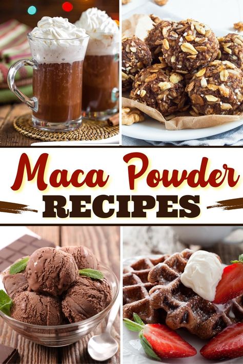 Energize your diet with these maca powder recipes! From lattes to cookies to pancakes, maca powder can be used in plenty of tasty recipes. Maca Powder Recipes, Maca Cookies, Powdered Peanut Butter Cookies, Maca Powder Recipe, Maca Recipes, Maca Smoothie, Peanut Butter Energy Balls, Maca Root Powder, Coconut Flour Pancakes