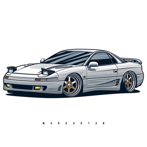 Oleg Markaryan on Instagram: “Mitsubishi GTO / 3000GT. Vector art. T-shirts, covers, stickers, posters - already available in my store on #redbubble. Link in profile.…” Gto Art, Oleg Markaryan, Mitsubishi Gto, Order Illustration, Mustang Art, Mitsubishi 3000gt, Jdm Stickers, Car Vector, Ford Gt40