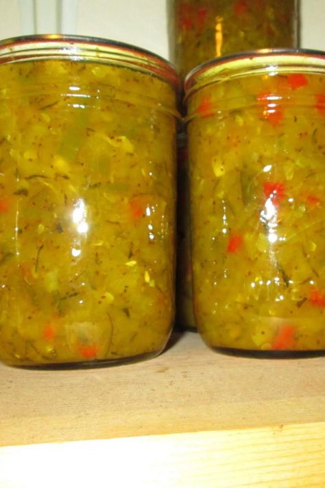 Sweet Zucchini Relish Sweet Zucchini Relish Recipes Canning, Sweet Zucchini Relish, Zucchini Relish Recipes, Freezing Recipes, Zucchini Relish, Canning Salt, Homemade Bbq Sauce Recipe, Caramel Recipes Sauce, Homemade Barbecue Sauce