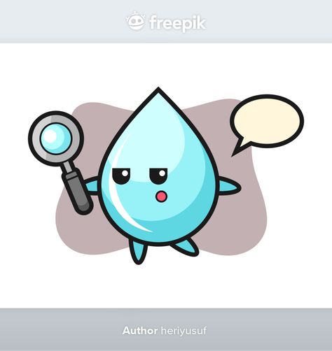 Personaje de dibujos animados de gota de... | Premium Vector #Freepik #vector #agua #ola #naturaleza #personaje Premium Vector, Character Design, Design, Kawaii