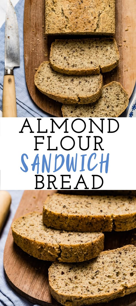 Gluten Free Bread Recipe Almond Flour, Almond Meal Bread, Almond Bread Recipe Low Carb, Paleo Quick Bread, Almond Flour Sandwich Bread, Almond Meal Recipes, Almond Bread Recipe, Almond Flour Bread Recipes, Paleo Bread Recipe