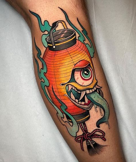 Japanese Yokai Tattoo, Japanese Lantern Tattoo, Yokai Tattoo, Lantern Tattoo Design, Instagram Ads Design, Lantern Tattoo, Tattoo Filler, Japanese Lantern, Buddha Tattoo