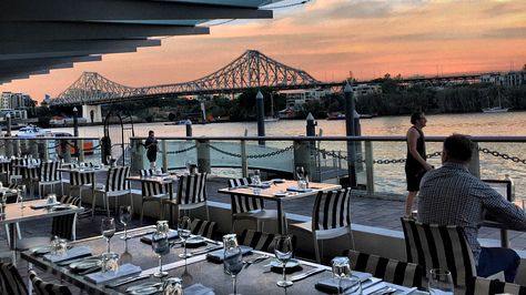 Best waterside bars and restaurants in Brisbane Brisbane Restaurants, Outdoor Bars, Top 10 Restaurants, Best Seafood Restaurant, Rooftop Bars, Alfresco Dining, Brisbane City, Bars And Restaurants, Picnic Spot