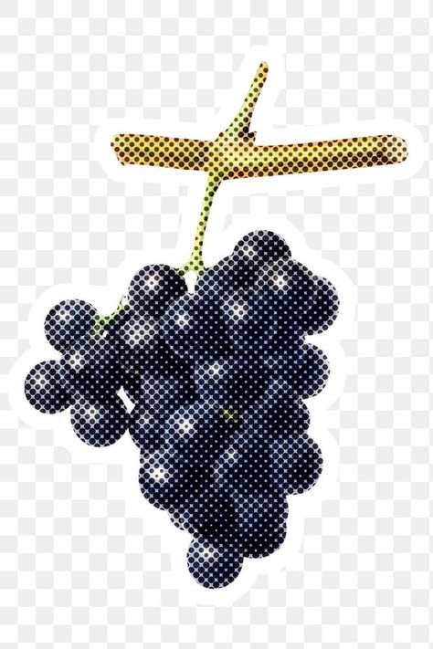 Halftone black grapes sticker with a white border | free image by rawpixel.com / Adj Png Fruit, Borders Free, Black Grapes, Food Fruit, Persimmon, Free Illustrations, Graphic Design Posters, Png Transparent, Free Png