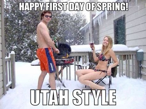 Only in Utah... Ha ha :D Meanwhile In Canada, The Creeper, Canada Eh, First Day Of Spring, Oh Canada, Happy Spring, Spring Is Here, E Card, Bugs Bunny