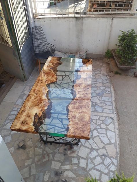 Diy Resin Table, Handmade Dining Table, Wood Resin Table, Natural Wood Table, Epoxy Table Top, Wood Table Design, Wood Furniture Design, Into The Wood, Epoxy Table