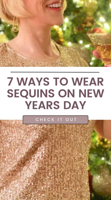 Sparkle into the New Year with our guide on wearing sequins! Discover 7 glamorous ways to incorporate sequins into your New Year's Day outfit. From sequins new years dress options to dazzling tops paired with chic trousers, there's a style for every celebration. Whether you're hosting a brunch or attending a casual gathering, these sequin-inspired looks will ensure you start the year shining bright. Explore our tips and embrace the festive spirit with confidence! New Years Brunch Outfit, Sequin Top And Jeans Outfit, Jean New Years Eve Outfit, What To Wear With Sequin Pants, Gold Sequin Top Outfit, Casual New Years Eve Outfits Jeans, Sequin Shirt Outfit, Sequin Top Outfit Party, Sequin Outfit Ideas