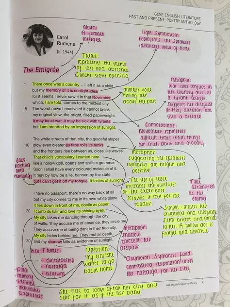 power and conflict: The Emigrée: Carol Rumens: (b.1944) The Emigrée Poem Analysis, The Emigree Poem Analysis Gcse, Emigree Poem Annotated, The Emigree Poem Analysis, Power And Conflict Poetry Revision Mindmap, Power And Conflict Poetry Revision Notes, Gcse Poetry Power And Conflict, Power And Conflict Poetry Annotations, Gcse Poems Power And Conflict