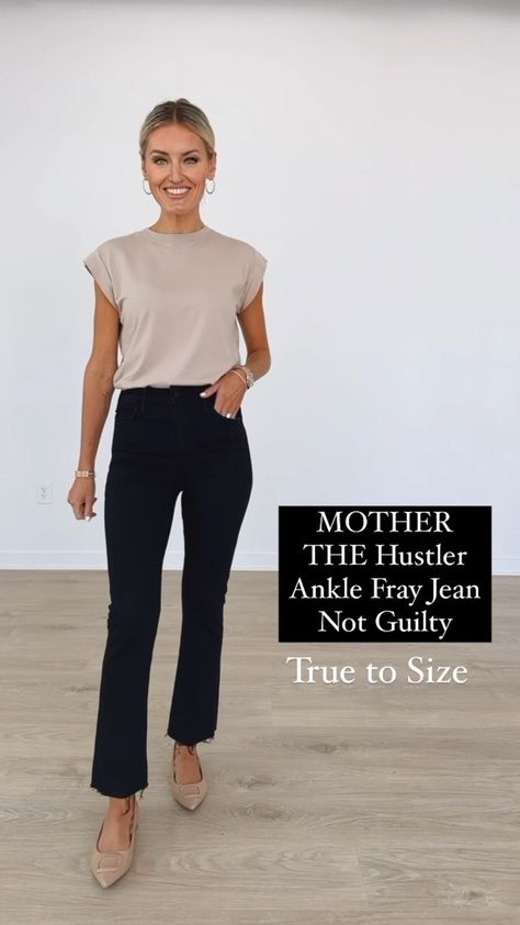 MOTHER The Hustler Ankle Fray Jeans curated on LTK Ankle Frayed Jeans, Mother Weekender Jeans Outfit, Mother Denim Jeans, Black Ankle Jeans Outfit, Mother Denim Outfit, Mother Jeans Outfits, Frayed Hem Jeans Outfits, Frayed Jeans Outfit, Ankle Jeans Outfit