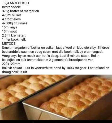 Rusks Recipe South Africa, Suid Afrikaanse Resepte, South African Recipes Afrikaanse Resepte, Condensed Milk Rusks, Rusks Recipe, Beskuit Resepte, Koeksisters Recipe, Donut Maker Recipes, Rusk Recipe