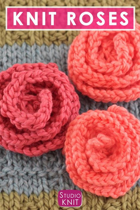 Free Rose Knitting Pattern, Knit A Flower Easy, Lavender Knitting Pattern, Knitted Flowers Free Pattern Simple, Knit Rose Pattern, Knitted Roses Free Pattern, Knit Flowers Free Pattern Easy, Knitting Flowers Easy, Rose Knitting Pattern