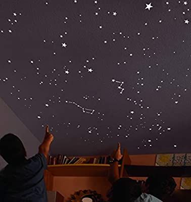 Glow In The Dark Constellation Ceilings, Bedroom Star Ceiling, Constellations On Ceiling, Black Ceiling With Stars, Glow In The Dark Stars On Ceiling Aesthetic, Constellation Ceiling Bedrooms, Glow In The Dark Stars On Ceiling Ideas, Glow In The Dark Ceiling Stars, Glow Stars On Ceiling