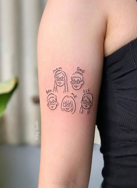 52 Heart-warming Family Tattoos And Meaning - Our Mindful Life 2023 Tiny Tattoos Family, Tattoo Ideas About Family, Tattoo Idea For Family, Small Tattoo Family, Family Tato, Tato Family, Family Word Tattoo, Tattoo About Family, Tattoo Meaning Family