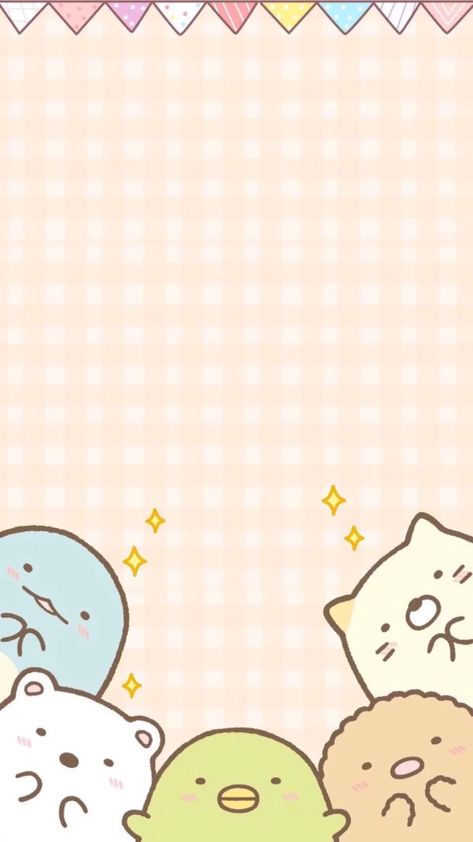 Sumikko Gurashi, K Wallpaper, Cute Pastel Wallpaper, Sanrio Wallpaper, Wallpaper Accent Wall, Trendy Wallpaper, Cute Kawaii Drawings, Kawaii Doodles, Kawaii Animals