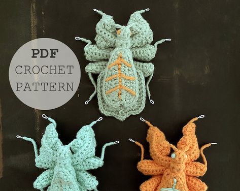 Crochet insect pattern - Etsy AU Crochet Insect, Insect Pattern, Pattern Leaf, Crochet Design Pattern, Fun Crochet Projects, Simple Embroidery, Crochet Diy, Diy Crochet Projects, Crochet Inspo